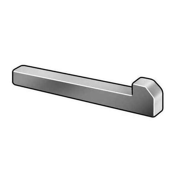 Tapered Gib Head Machine Key, Tapered Gib End, Steel, Plain, 4 in L, 5/8 in Sq
