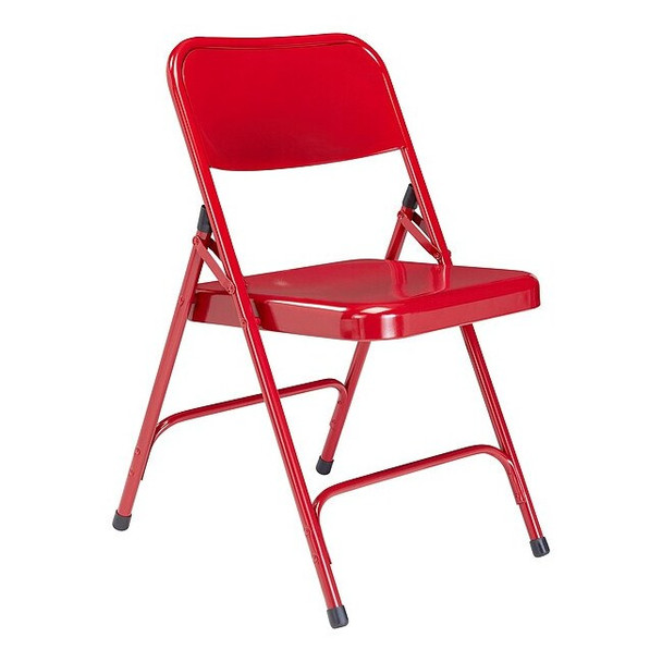 National Public Seating Folding Chair, Red, Steel, Unpadded, PK4 240