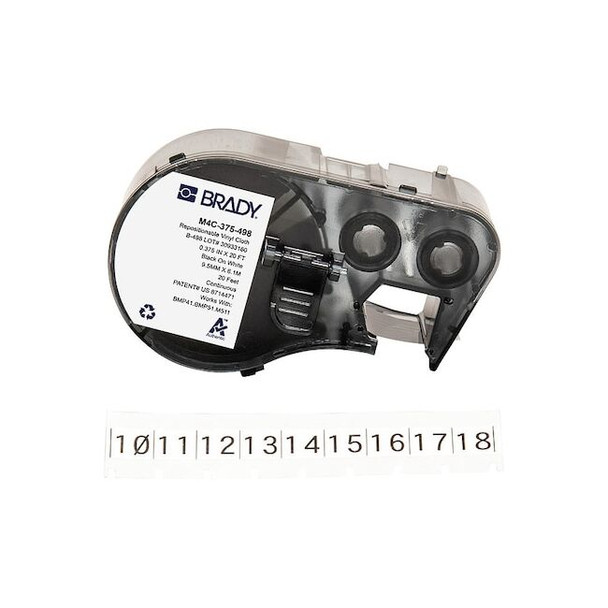 Brady Label/RibbonCartridge,White,Semi-Gloss M4C-375-498