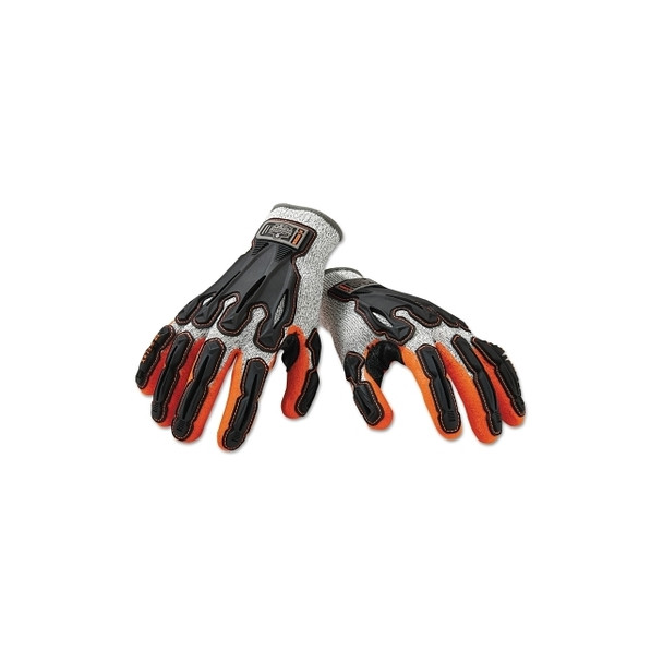 ProFlex 922CR CutResistant Nitrile-Dipped DIR Gloves, XLarge, HiVis Orange/Gray