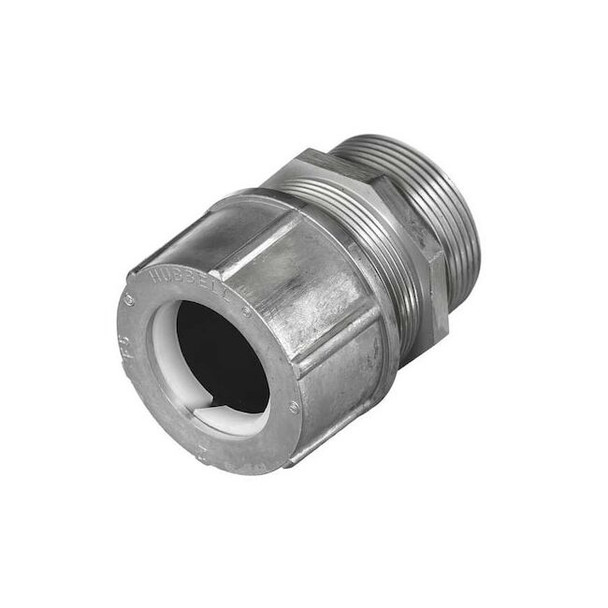 Hubbell Wiring Device-Kellems Cord Connector,2-1/2 in.,Straight,White SHC1080