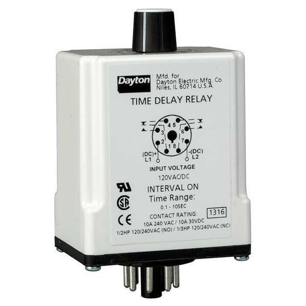 Single Function Time Delay Relay, Octal, Interval, 1 Functions 24V AC/DC, DPDT