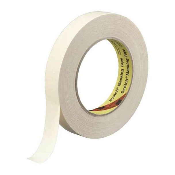 Painter's Tape, 36 mm W x 55 m L, 6.3 mil Thick, Tan, Rubber Adhesive, 24 PK