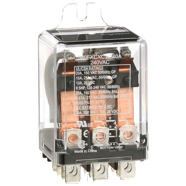 Flange Mount, Enclosed Power Relay, Octal, 20 A, 11, Quick Connect