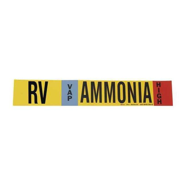 Brady Ammonia Pipe Marker,RV,3 to 5In 90417