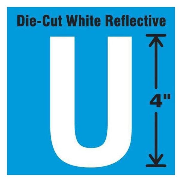 Stranco LetterLabel,Vinyl,4inH,2-1/2inW,PK5 DWR-4-U-5