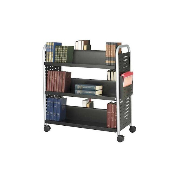 Safco Book Cart,Double-Sided,Black 5335BL