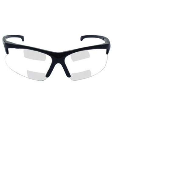 V60 30-06 Dual Readers Prescription Safety Glasses, Clear Polycarbonate Lens, Hardcoated, Black, Nylon, +2.5