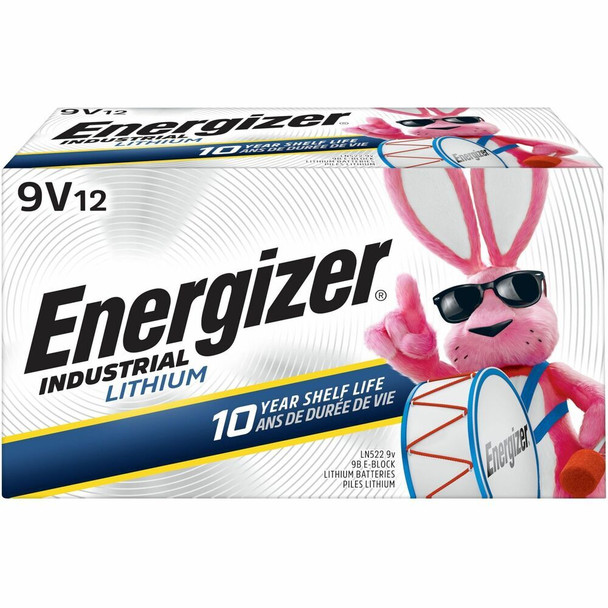 Energizer Battery - 9V - 10 Year Shelf Life - 12 / Pack
