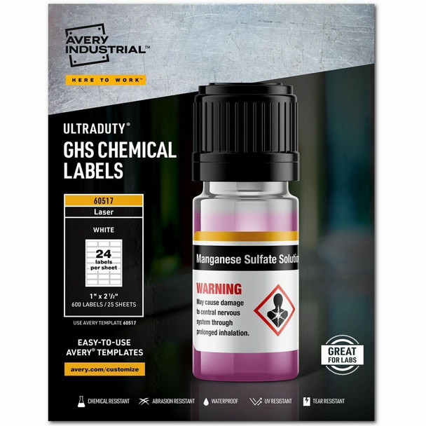 Avery&reg; UltraDuty Chemical Label 60517