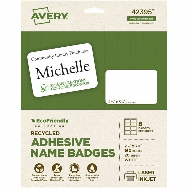Avery&reg; EcoFriendly Name Badge Label 42395