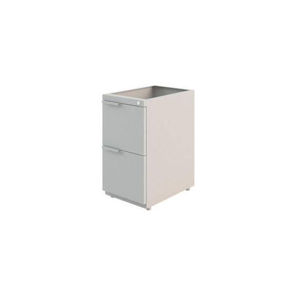 Interion Modular Partition 2 Drawer Pedestal Gray