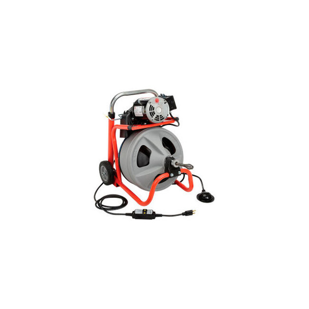 RIDGID K-400 Drum Machine W/Bulb Auger & Gloves 115V 6.7AMPS 1/3HP 75L x 3/8""W