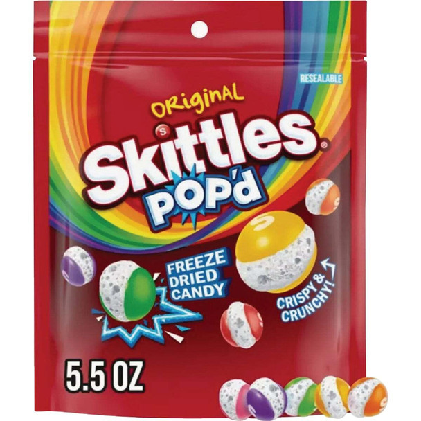 Skittles Pop'd 5.5 Oz. Original Freeze Dried Candy MMM30126 Pack of 8