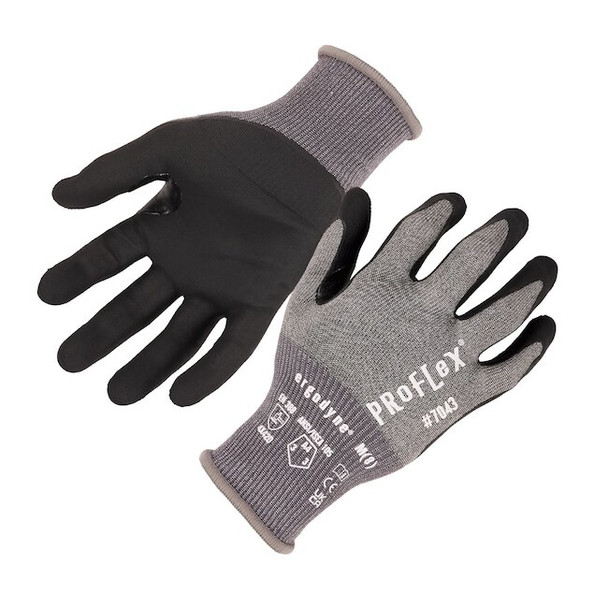 Ergodyne Nitrile, Gray, XL 12 PK 7043-12PR