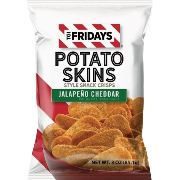 TGI Fridays 3 Oz. Jalapeno Cheddar Potato Skins Chips 515432 Pack of 6