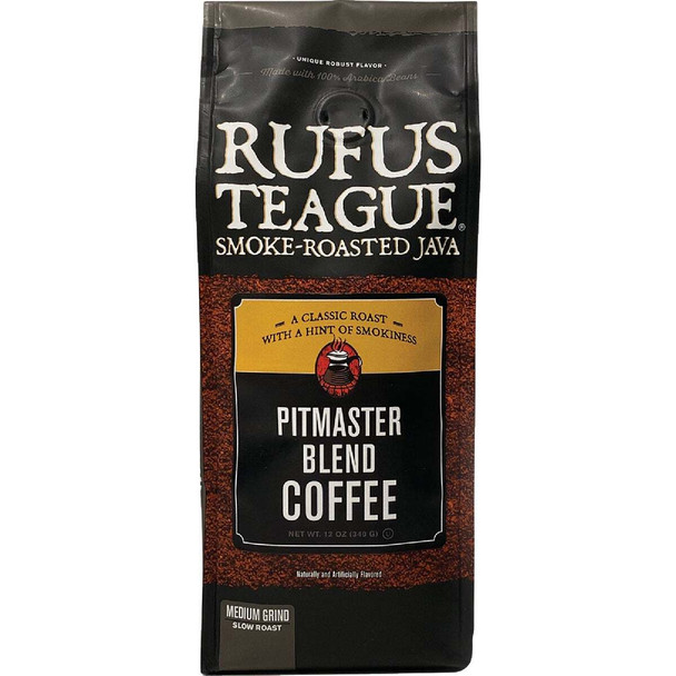 Rufus Teague 12 Oz. Smoke Roasted Coffee, Pitmaster Blend, Medium Grind 1631