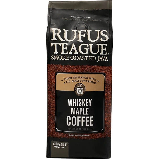 Rufus Teague 12 Oz. Smoke Roasted Coffee, Whiskey Maple, Medium Grind 1632