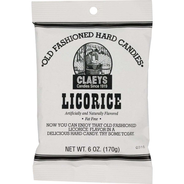 Claeys 6 Oz. Old Fashion Licorice Hard Candy 671 Pack of 24