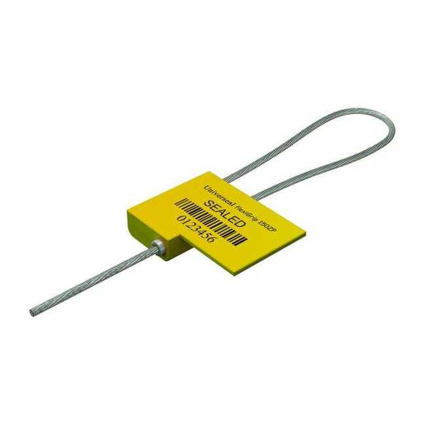 Universeal Cable Seal 12" x 1/16", Aluminum, Yellow, Pk50 F150ZP YELLOW50