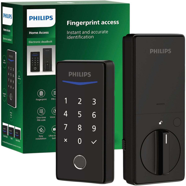 Philips Smart Lock Electronic Deadbolt, Matte Black DDL210X-1H - MB