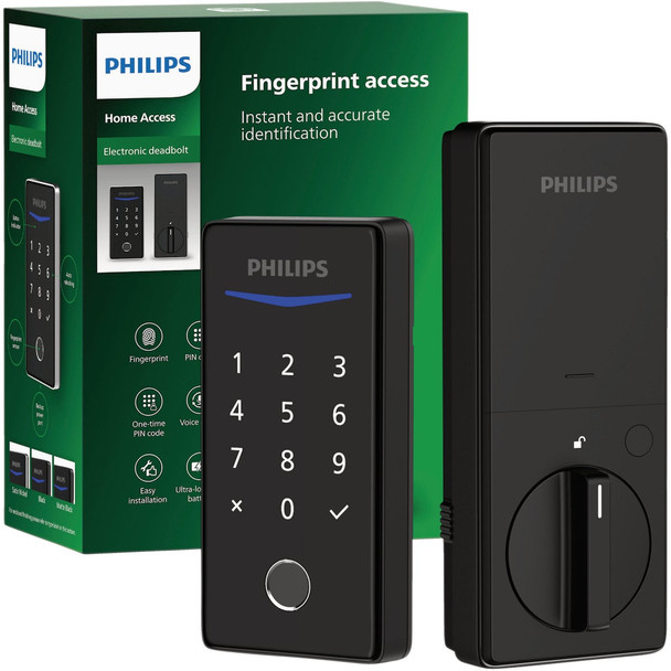 Philips Smart Lock Electronic Deadbolt, Matte Black DDL210X-1H - MB