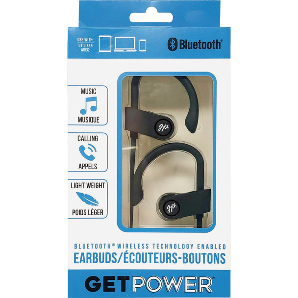 GetPower Bluetooth Black Music & Calling Earbuds GP-BTE-BLK