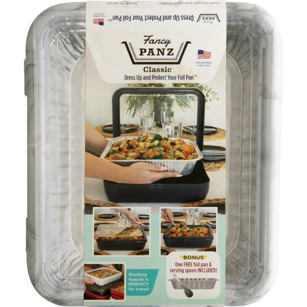 Fancy Panz Classic Marble Baking Carrier with Foil Pan and Serving Spoon FPD14