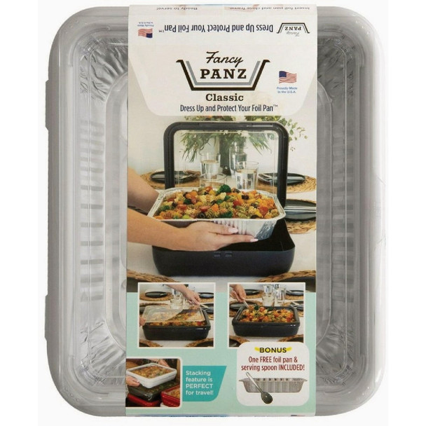Fancy Panz Classic White Baking Carrier with Foil Pan and Serving Spoon FPD01