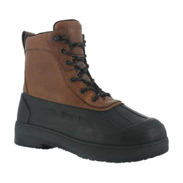 Men's 8-Inch Work Boot, 13, Composite Toe, 8 in H, Black/Brown, IA9650