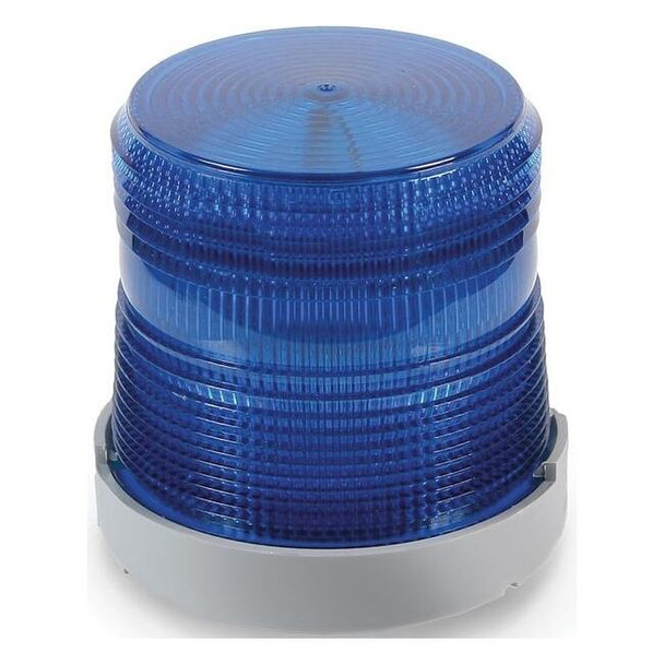 Warning Light, Blue, (6) LED, 120V AC, 65 FPM, 4 9/32 in Dia., Panel/Conduit
