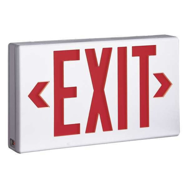 Exit Sign, White, 1 or 2 Face(s), LED, Universal Mount, Nickel Cadmium