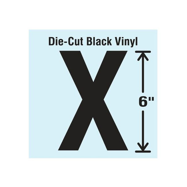 Stranco Letter Label, Vinyl, 6 in H, 3-1/2 in W DBV-SINGLE-6-X
