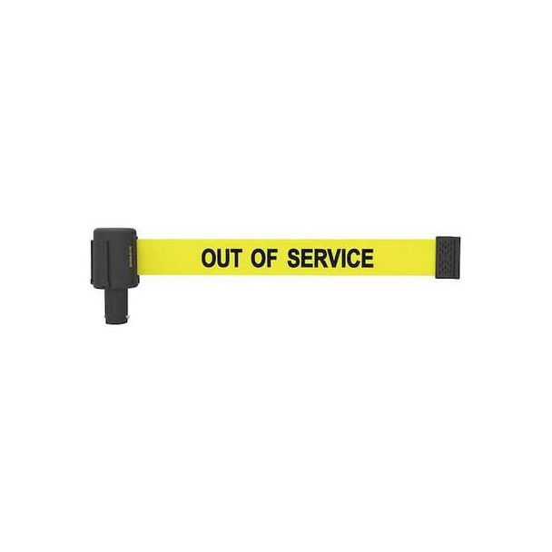 Retractable Belt Head, Yellow, 15 ft Length, Out of Service, Matte