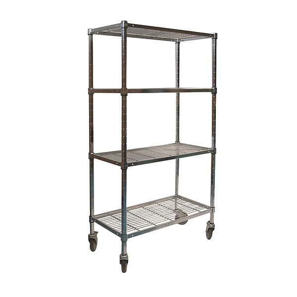 Manufacturer Varies Wire Cart,4 Shelf,60x18x70,Chrome 2HDE7