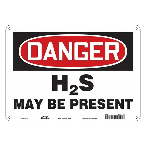 Chemical Sign, 10 in H, 14 in W, Horizontal Rectangle, English, 475Z38