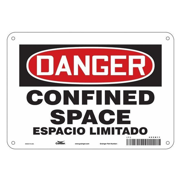 Condor Safety Sign,7" H,10" W,Plastic, 465N11 465N11