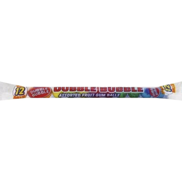 Dubble Bubble 2.23 Oz. Assorted 12 Gumball Tube 201 Pack of 24