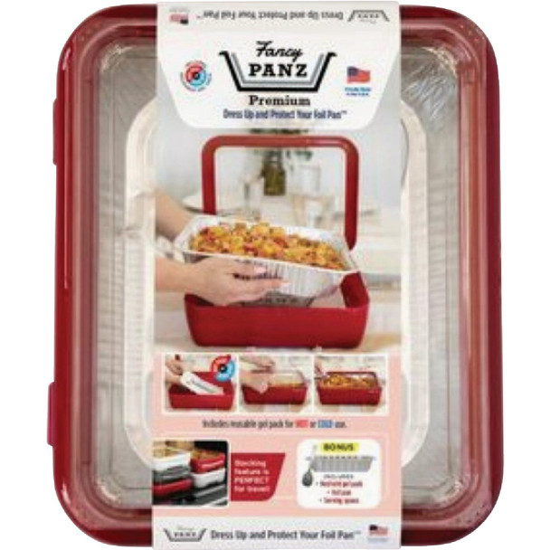 Fancy Panz Premium Red Baking Carrier with Hot/Cold Gel Pack FPHC02