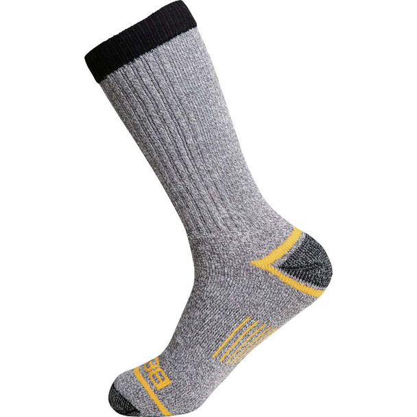 Berne Men's 12 to 15 Graphite White Performance Work Crew Socks (3-Pack)