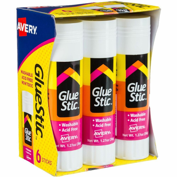 Avery&reg; Glue Stick - 1.27 oz - White - 6 / Pack