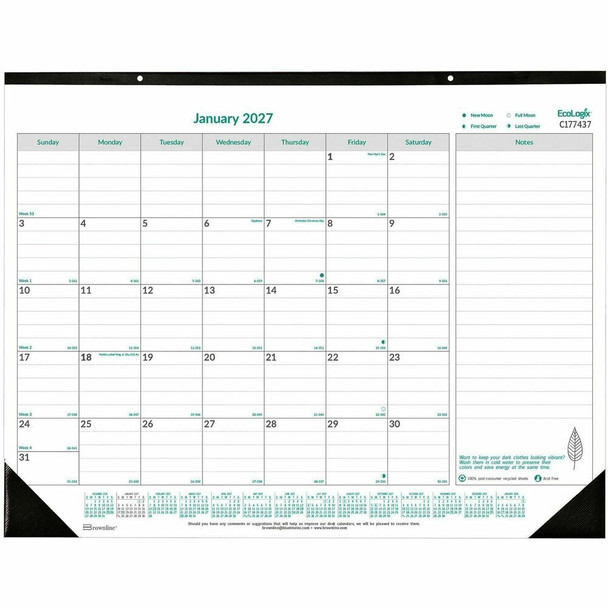 Brownline EcoLogix Desk Pad Calendar C177437