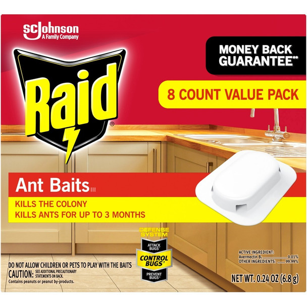Raid Ant Baits - Kills Ants - Red - 8 / Box