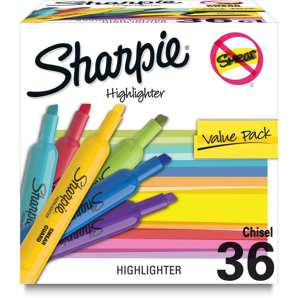 Sharpie Accent Highlighter - Assorted Pastel Ink - Dry - 36 / Box
