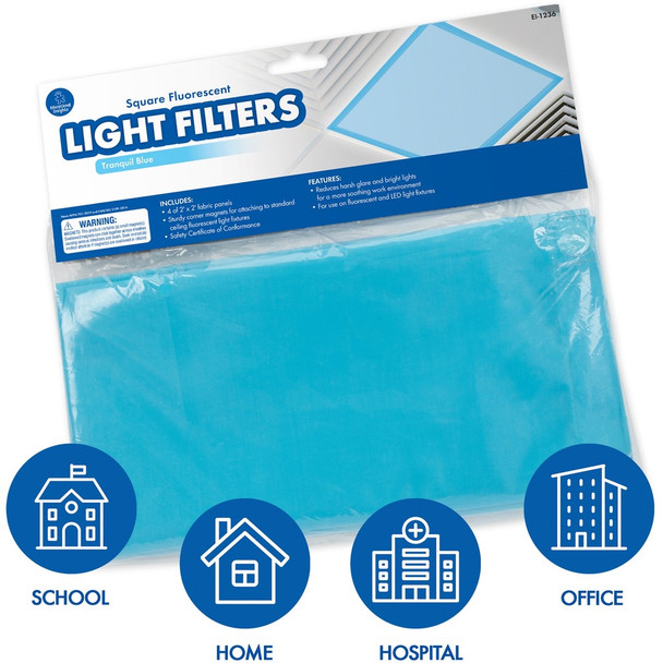 Educational Insights Square Fluorescent Light Filters (Tranquil Blue) - 4 / Pack