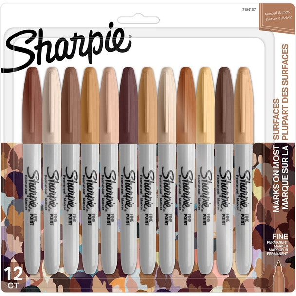 Sharpie Fine Point Permanent Marker - Assorted Ink - 12 / Pack