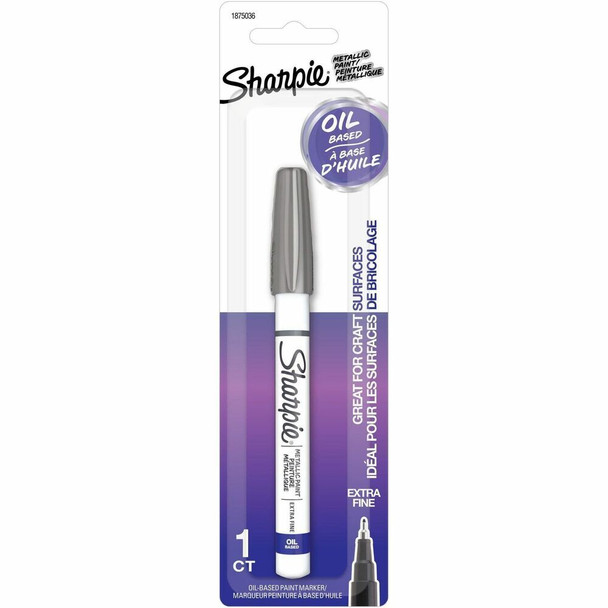 Sharpie Oil-Based Paint Markers - Silver Ink - Oil Based - Metal Barrel - 1 Pack