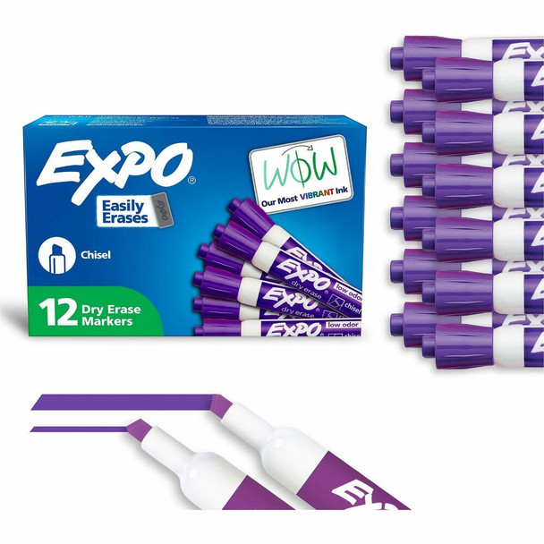 Expo Low Odor Dry-erase Markers - Erasable - Purple Ink - 12 / Dozen