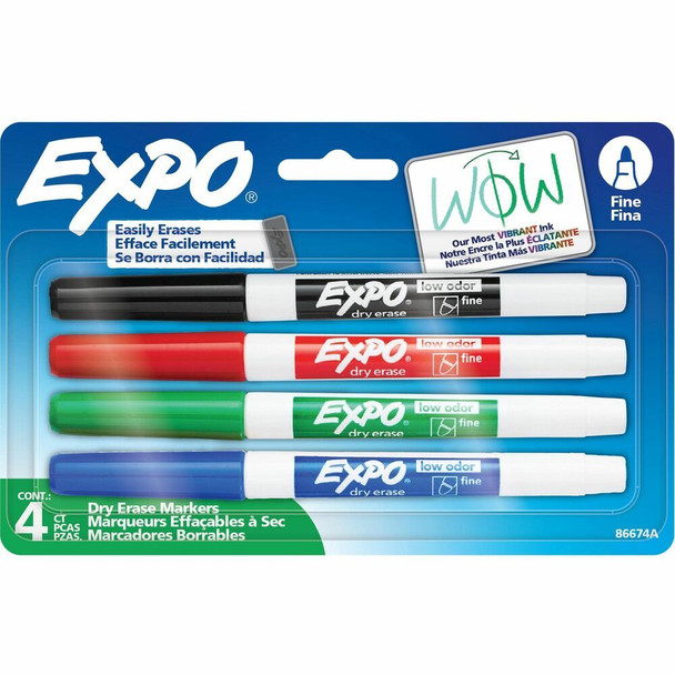 Expo Low-Odor Dry Erase Markers - Erasable - Assorted Ink - Dry - 4 / Set