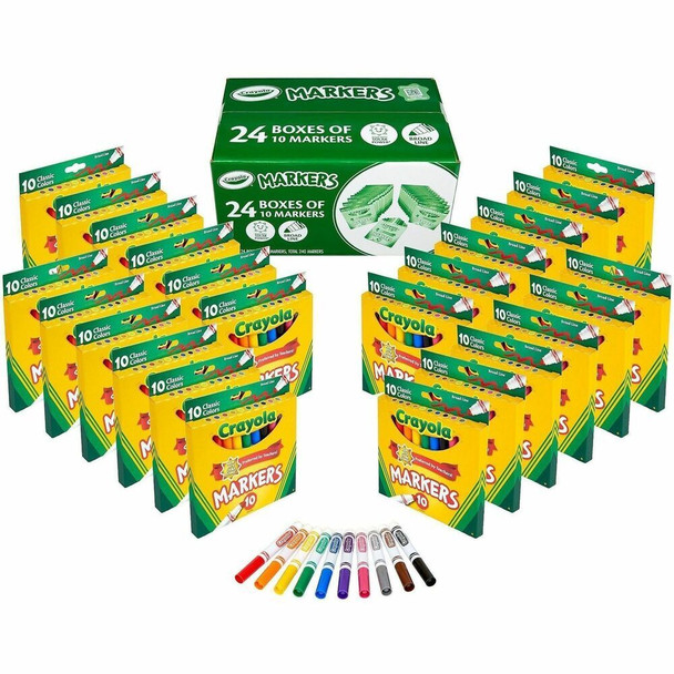 Crayola Bulk Broadline Marker Set - Multi Ink - 24 / Box